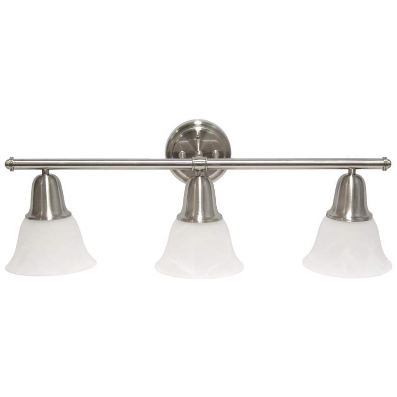 Image 1 Lalia Home 3Lt Metal and Alabaster White Glass Vanity, Brushed Nickel