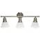 Lalia Home 3Lt Metal and Alabaster White Glass Vanity, Brushed Nickel