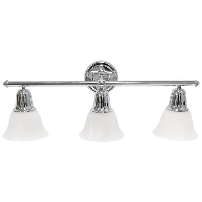 Image 1 Lalia Home 3Lt Metal and Alabaster White Glass Vanity, Chrome