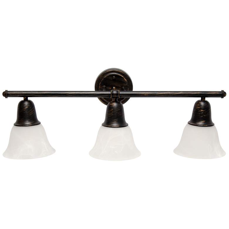 Image 1 Lalia Home 3Lt Metal and Alabaster White Glass Vanity, Oil Rubbed Bronze