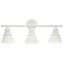 Lalia Home 3Lt Metal and Alabaster White Glass Vanity, White