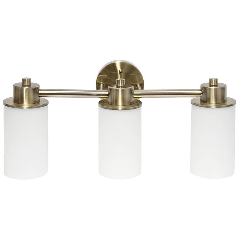 Image 1 Lalia Home 3Lt Metal and Opaque White Glass Shade Vanity, Antique Brass