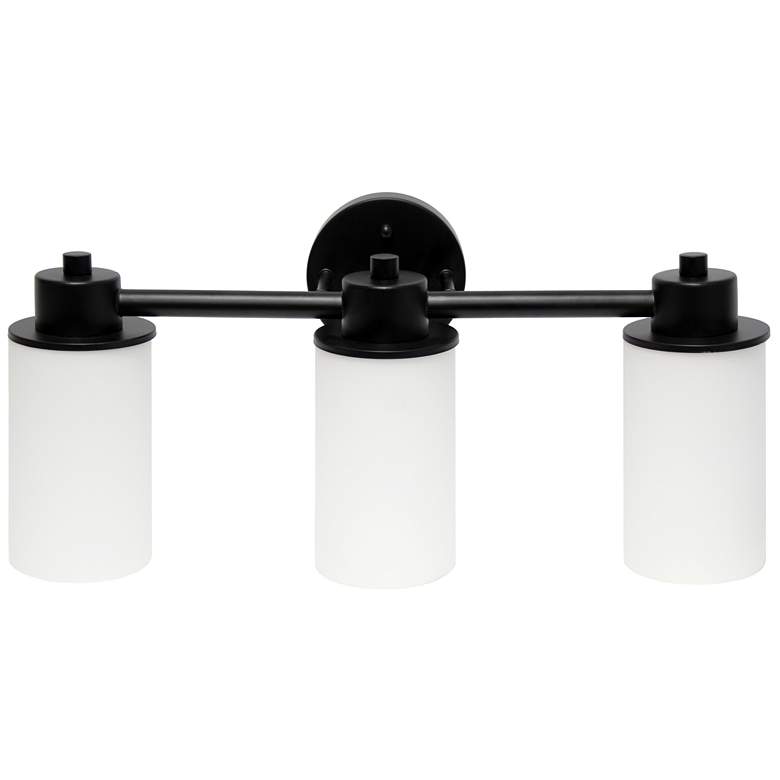 Image 1 Lalia Home 3Lt Metal and Opaque White Glass Shade Vanity, Black