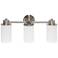 Lalia Home 3Lt Metal and Opaque White Glass Shade Vanity, Brushed Nickel