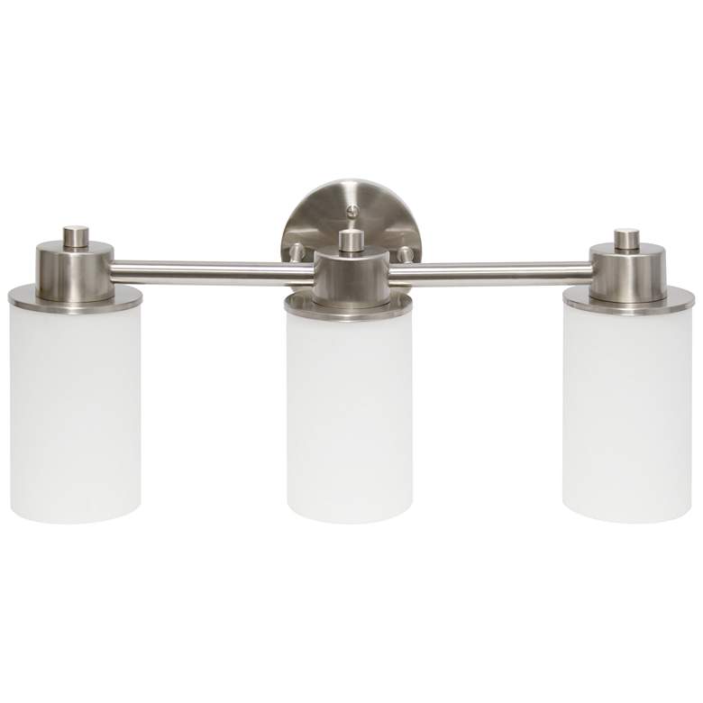 Image 1 Lalia Home 3Lt Metal and Opaque White Glass Shade Vanity, Brushed Nickel