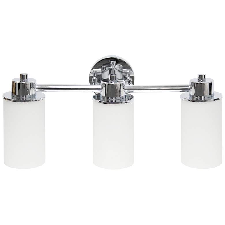 Image 1 Lalia Home 3Lt Metal and Opaque White Glass Shade Vanity, Chrome