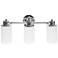 Lalia Home 3Lt Metal and Opaque White Glass Shade Vanity, Chrome