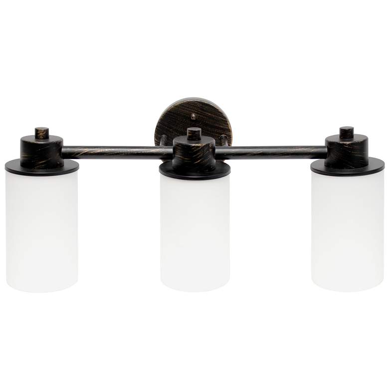 Image 1 Lalia Home 3Lt Metal and Opaque White Glass Shade Vanity, Oil Rubbed Bronze