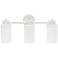 Lalia Home 3Lt Metal and Opaque White Glass Shade Vanity, White