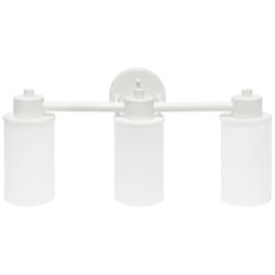 Lalia Home 3Lt Metal and Opaque White Glass Shade Vanity, White