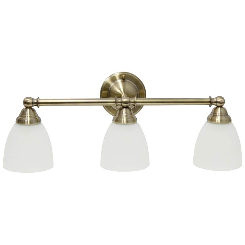 Image 1 Lalia Home 3Lt Metal Vanity w/ Translucent Shades, Antique Brass