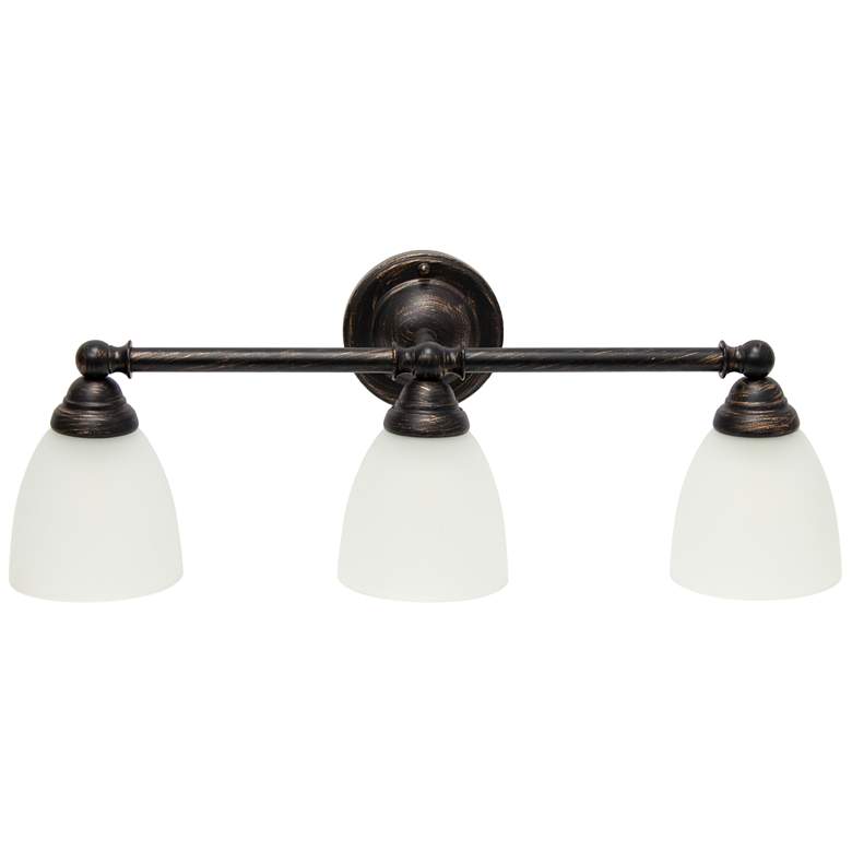 Image 1 Lalia Home 3Lt Metal Vanity w/ Translucent Shades, Oil Rubbed Bronze