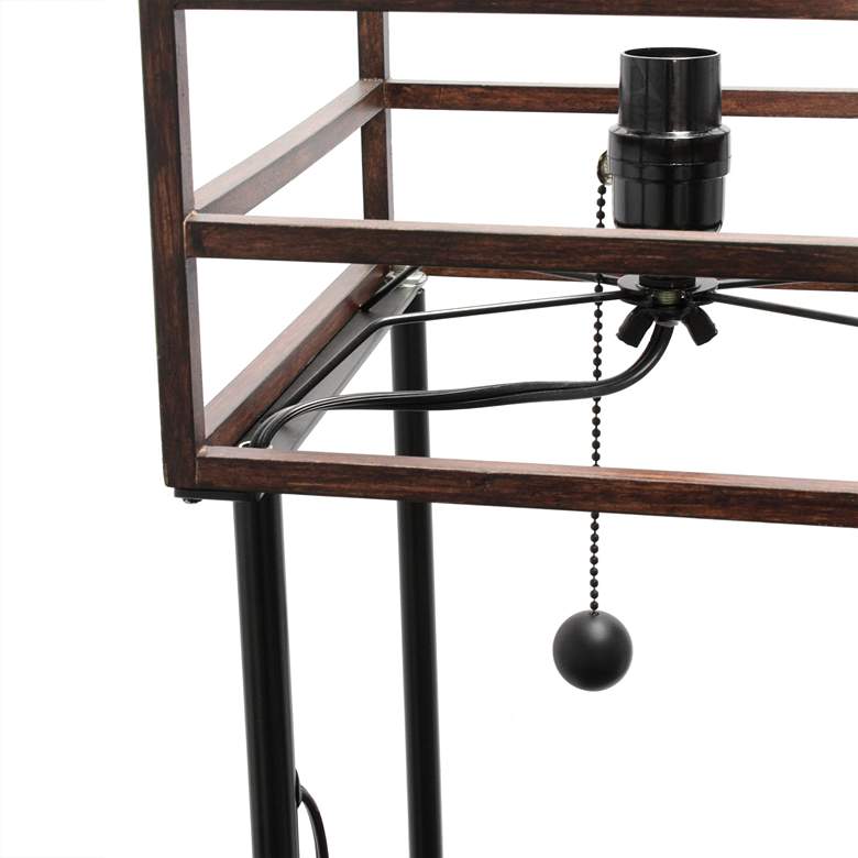 Image 4 Lalia Home 60 inch Black and Wood 3-Shelf Etagere Floor Lamp more views