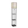 2_Lalia Home 60" Metal and Wood 3-Shelf Etagere Floor Lamp more views