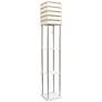 1_Lalia Home 60" Nickel and White 3-Shelf Etagere Floor Lamp