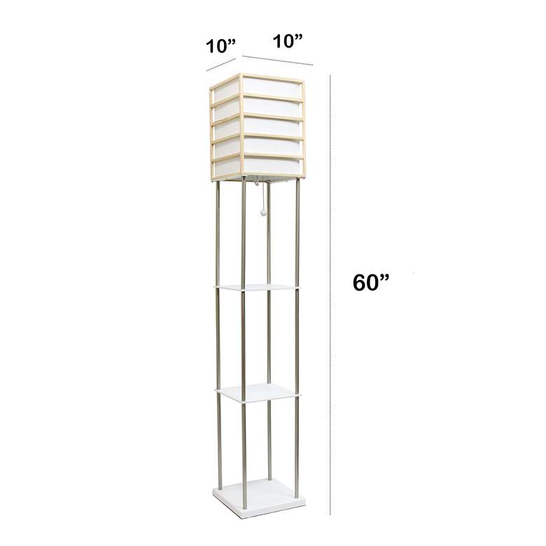 Image 6 Lalia Home 60 inch Nickel and White 3-Shelf Etagere Floor Lamp more views