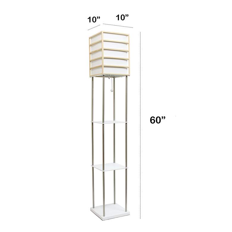 Image 6 Lalia Home 60" Nickel and White 3-Shelf Etagere Floor Lamp more views