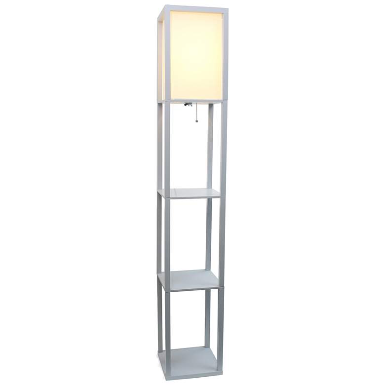 Image 3 Lalia Home 62 1/2" Gray Wood 3-Shelf Etagere Column Floor Lamp more views