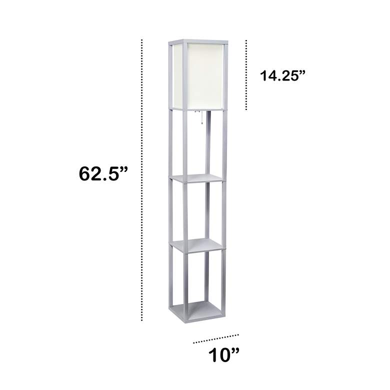 Image 7 Lalia Home 62 1/2" Gray Wood 3-Shelf Etagere Column Floor Lamp more views
