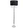 Lalia Home 62" Glamorous Chrome Cascading Crystal Floor Lamp, Black Sh