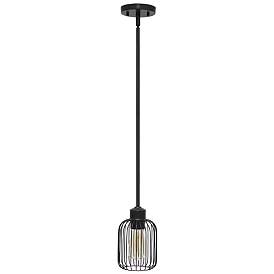 Image1 of Lalia Home 7" 1Lt Hanging Metal Caged Mini Pendant, Black