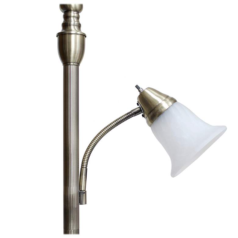 Image 5 Lalia Home 71" Antique Brass Metal 2-Light Torchiere Floor Lamp more views