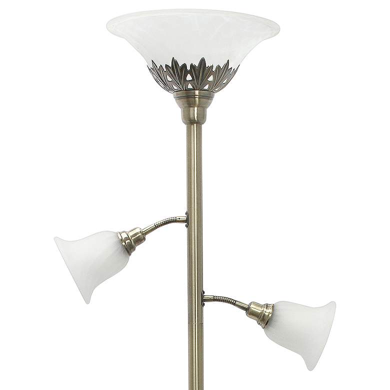 Image 3 Lalia Home 71" Antique Brass Metal 3-Light Torchiere Floor Lamp more views