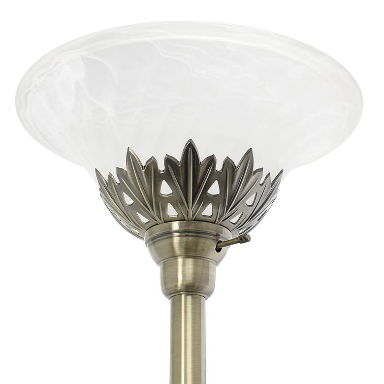 Image 5 Lalia Home 71" Antique Brass Metal 3-Light Torchiere Floor Lamp more views