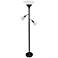 Lalia Home 71" Bronze and White 3-Light Torchiere Floor Lamp