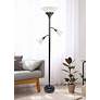 Lalia Home 71" Bronze and White 3-Light Torchiere Floor Lamp