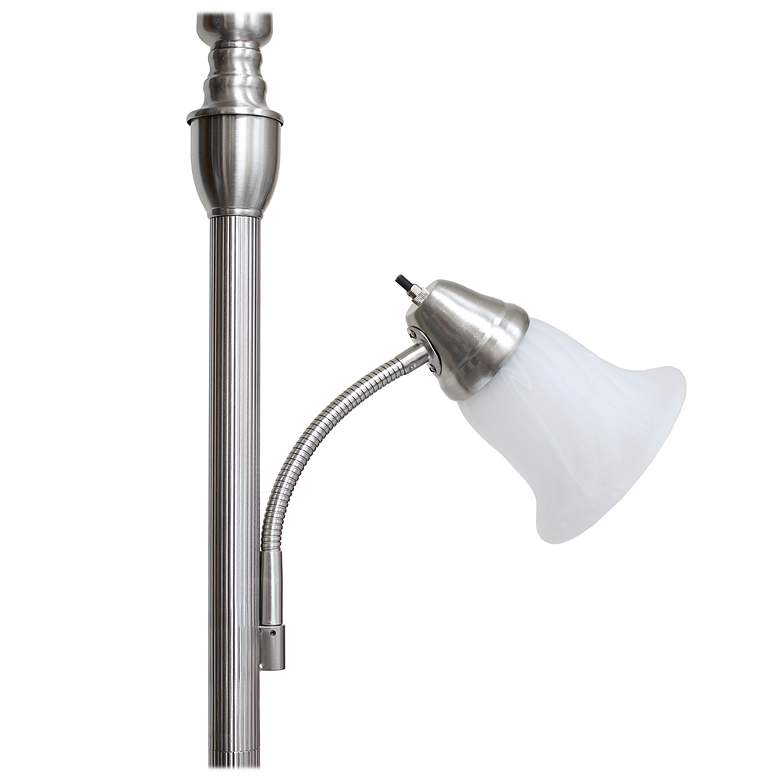 Image 6 Lalia Home 71" Brushed Nickel Metal 2-Light Torchiere Floor Lamp more views