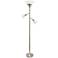 Lalia Home 71" Brushed Nickel Metal 3-Light Torchiere Floor Lamp