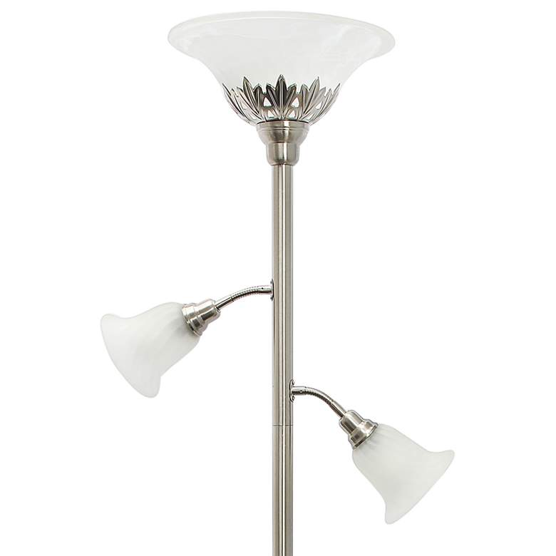 Image 3 Lalia Home 71" Brushed Nickel Metal 3-Light Torchiere Floor Lamp more views