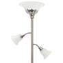 3_Lalia Home 71" Brushed Nickel Metal 3-Light Torchiere Floor Lamp more views