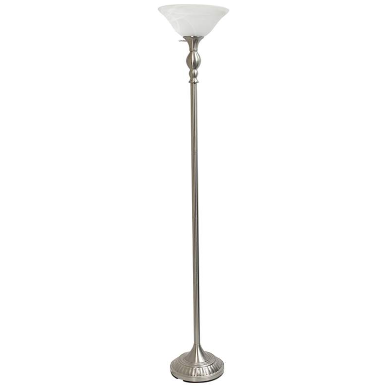 Image 2 Lalia Home 71" Brushed Nickel Metal Torchiere Floor Lamp