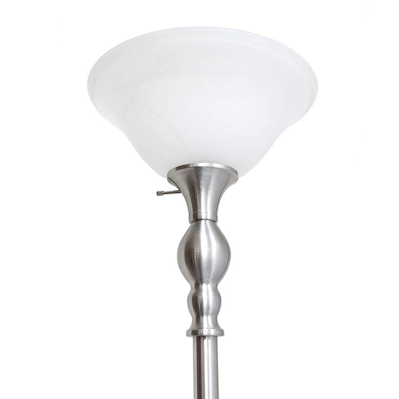 Image 5 Lalia Home 71" Brushed Nickel Metal Torchiere Floor Lamp more views