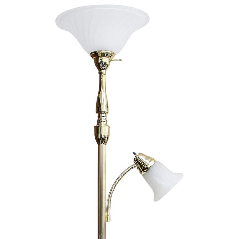 Image 3 Lalia Home 71" Gold Metal 2-Light Torchiere Floor Lamp more views