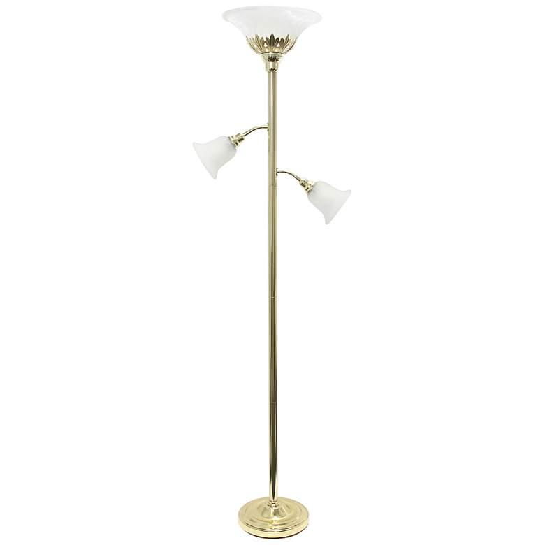 Image 2 Lalia Home 71" Gold Metal 3-Light Torchiere Floor Lamp