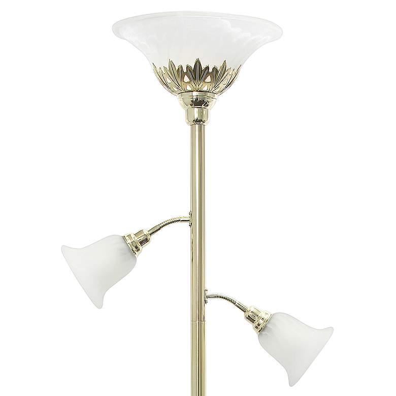 Image 3 Lalia Home 71 inch Gold Metal 3-Light Torchiere Floor Lamp more views