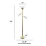 Lalia Home 71" Gold Metal 3-Light Torchiere Floor Lamp