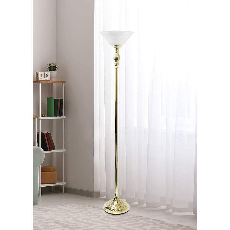 Image 1 Lalia Home 71" Gold Metal Torchiere Floor Lamp