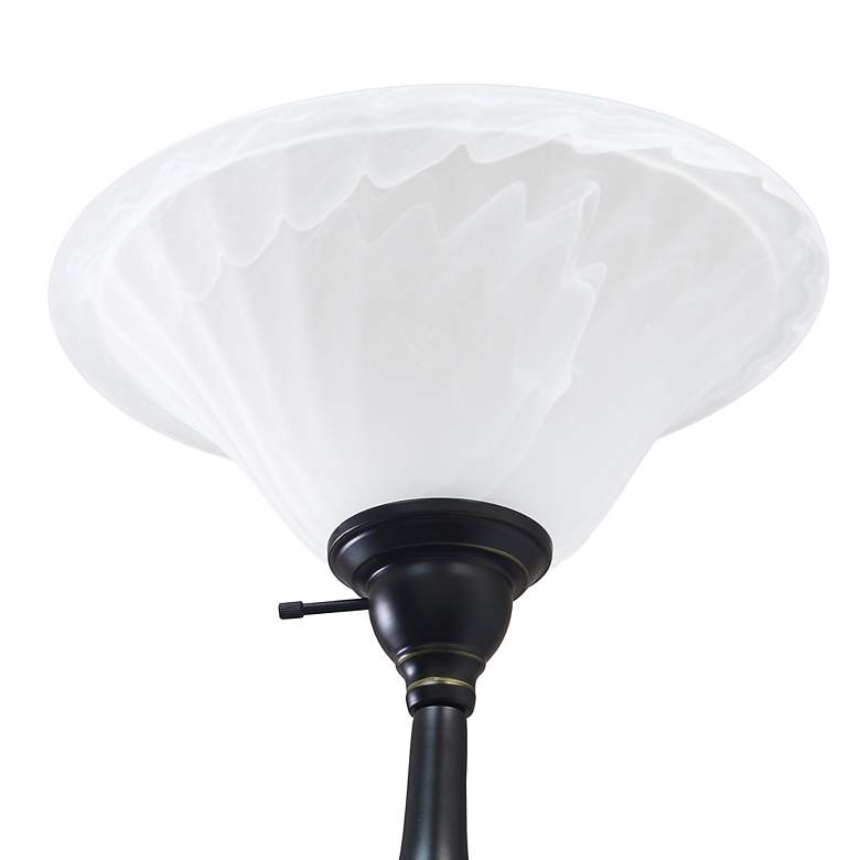 Image 7 Lalia Home 71" High Bronze and White 2-Light Torchiere Floor Lamp more views