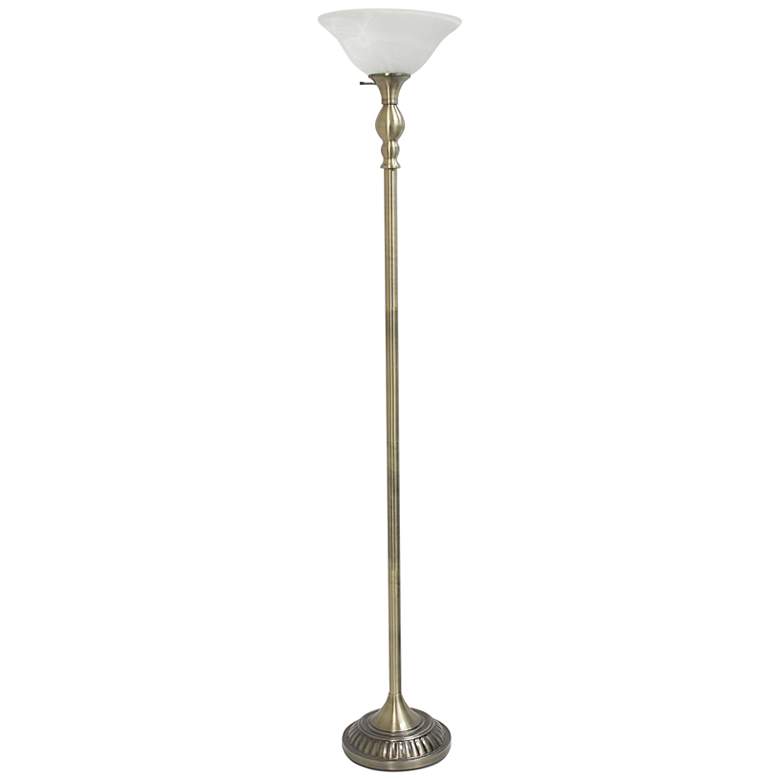 Image 2 Lalia Home 71 inch High Traditional Antique Brass Torchiere Floor Lamp