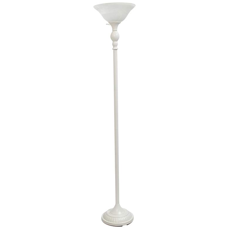Image 2 Lalia Home 71 inch High White Metal Torchiere Floor Lamp