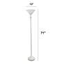 Lalia Home 71" High White Metal Torchiere Floor Lamp