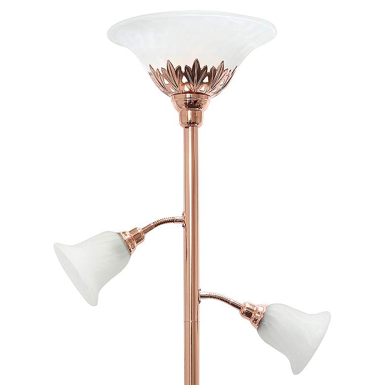 Image 3 Lalia Home 71" Rose Gold 3-Light Torchiere Floor Lamp more views