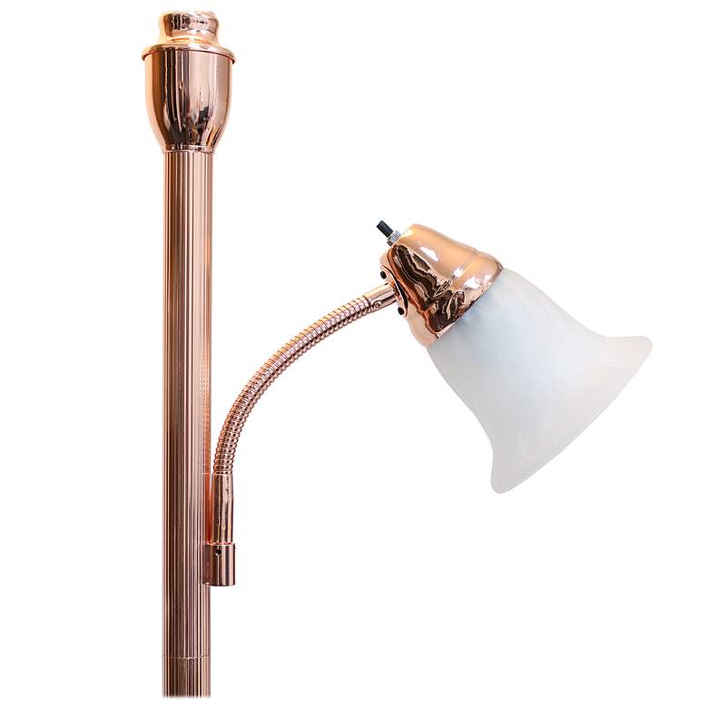 Image 6 Lalia Home 71" Rose Gold Metal 2-Light Torchiere Floor Lamp more views