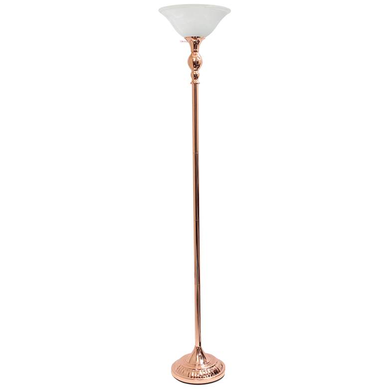 Image 2 Lalia Home 71 inch Rose Gold Metal Torchiere Floor Lamp
