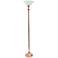 Lalia Home 71" Rose Gold Metal Torchiere Floor Lamp