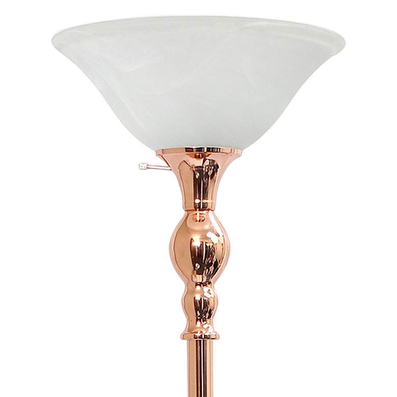Image 3 Lalia Home 71 inch Rose Gold Metal Torchiere Floor Lamp more views
